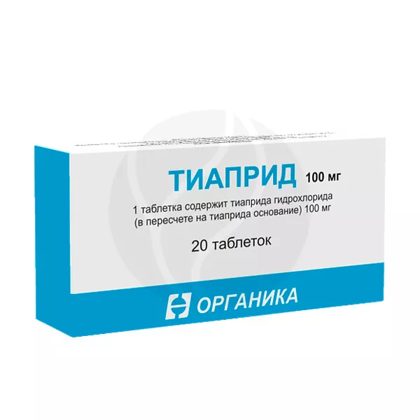 Изображение товара Тиаприд таблетки 100 мг для взрослых и детей старше 6 лет, упаковка 20 шт Изображение товара Тиаприд таблетки 100 мг для взрослых и детей старше 6 лет, упаковка 20 шт
