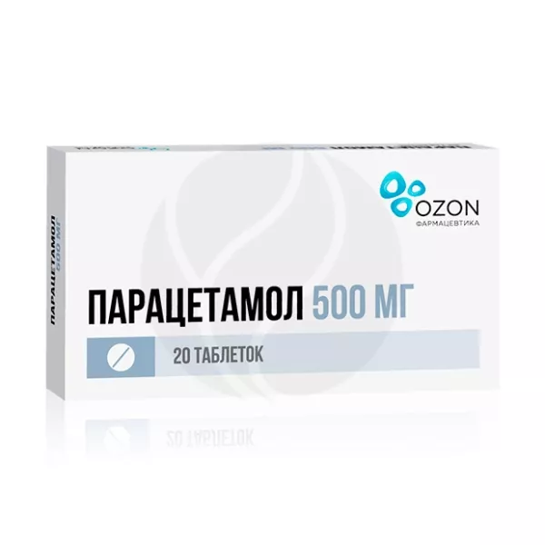 Парацетамол таблетки 500мг, №20, Озон