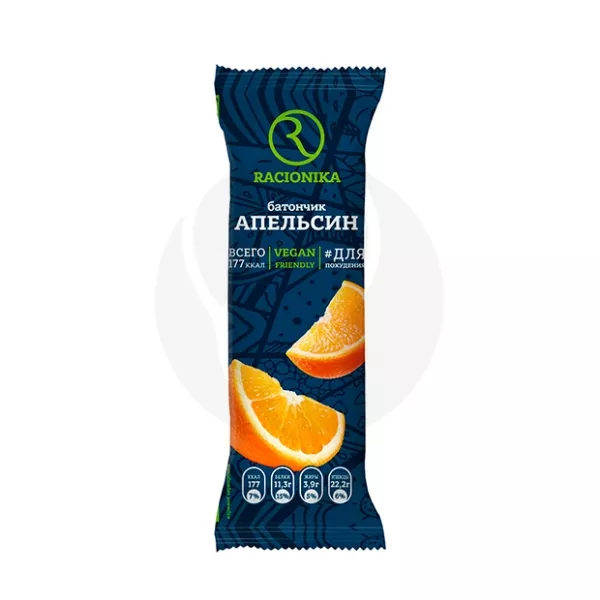 Racionika Vegan батончик Апельсин, 50г