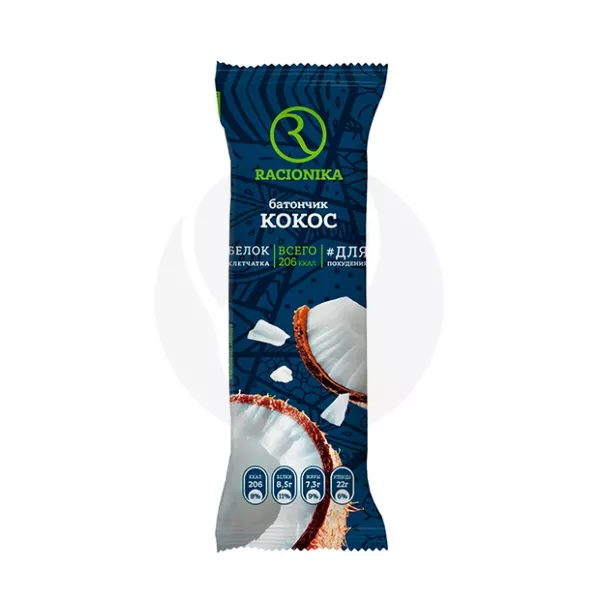Racionika Vegan батончик для похудения кокос, 60г
