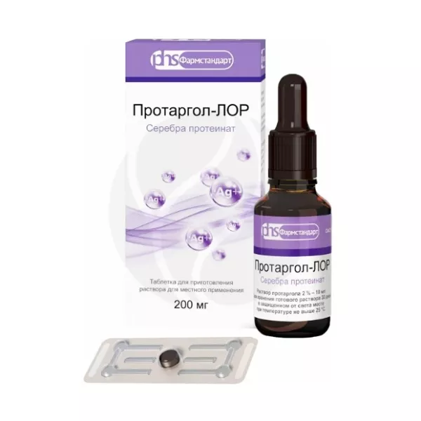 Изображение товара Протаргол-Лор таблетки для приготовления раствора 200мг №1