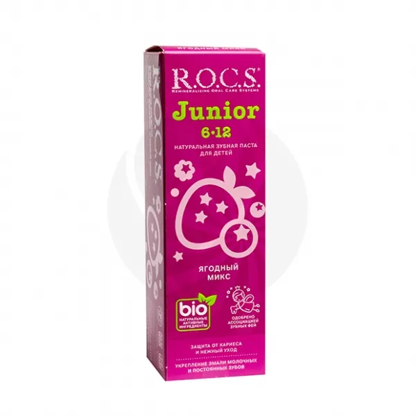 Изображение товара R.O.C.S. Junior детская зубная паста со вкусом ягодный микс (6-12 лет), 74г