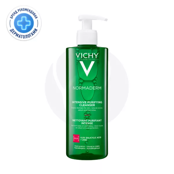 Изображение товара Vichy Normaderm Очищающий гель для умывания для проблемной кожи лица и тела от прыщей, черных точек и акне, 400мл Изображение товара Vichy Normaderm Очищающий гель для умывания для проблемной кожи лица и тела от прыщей, черных точек и акне, 400мл