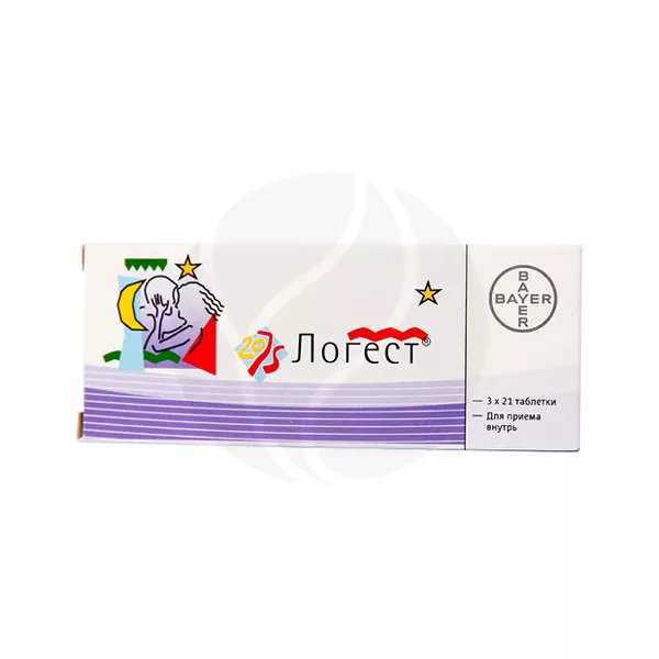 Изображение товара Логест таблетки 75мкг + 20мкг - гормональный контрацептив, упаковка 21*3 шт
