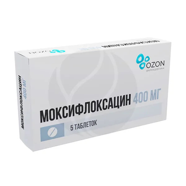 Изображение товара Моксифлоксацин таблетки покрытые п/о 400мг 5 штук Изображение товара Моксифлоксацин таблетки покрытые п/о 400мг 5 штук