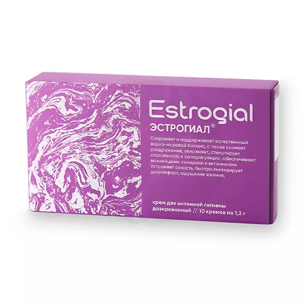 Изображение товара Эстрогиал крем дозированный для интимной гигиены, 1,2г №10 Изображение товара Эстрогиал крем дозированный для интимной гигиены, 1,2г №10