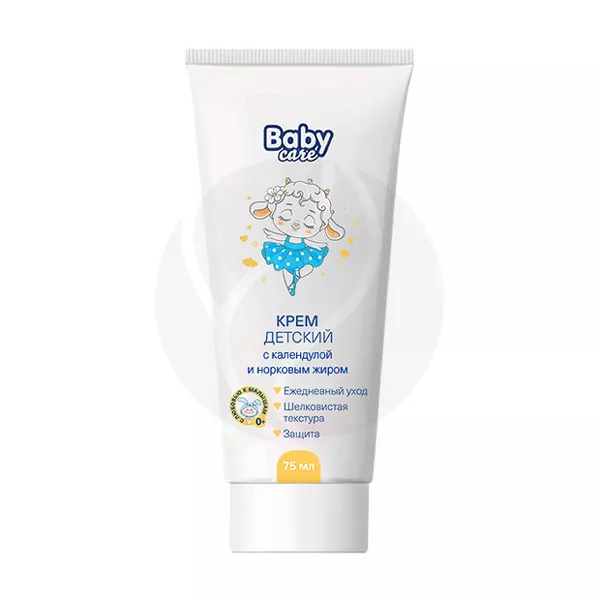 Изображение товара Детский крем с календулой и норковым жиром 75мл Baby Care для-sensitive кожи Изображение товара Детский крем с календулой и норковым жиром 75мл Baby Care для-sensitive кожи