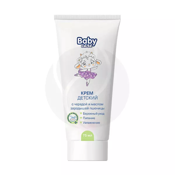 Изображение товара Baby Care Детский крем с чередой и маслом зародышей пшеницы, 75мл Изображение товара Baby Care Детский крем с чередой и маслом зародышей пшеницы, 75мл