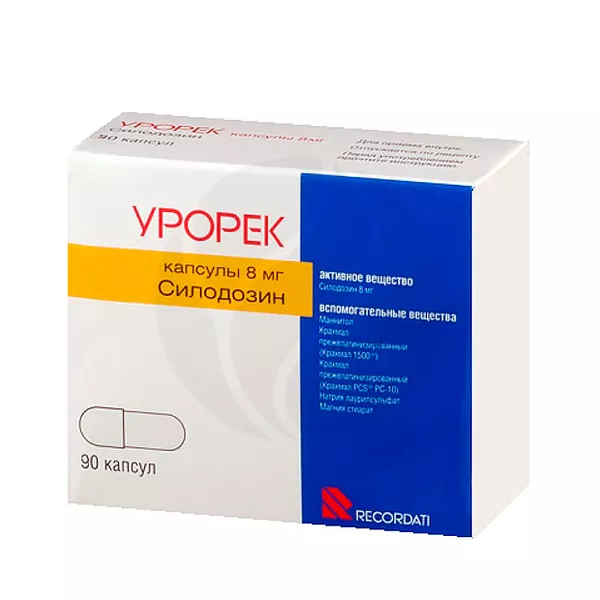 Изображение товара Урорек капсулы 8мг №90 для лечения простатиты и гиперплазии