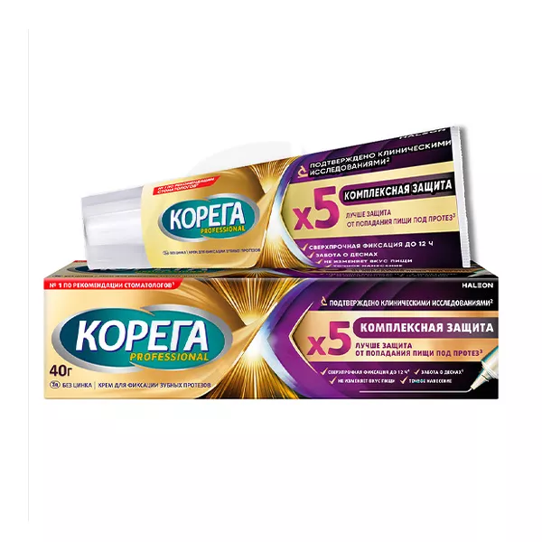 Изображение товара Крем для фиксации зубных протезов Корега Комплексная защита Изображение товара Крем для фиксации зубных протезов Корега Комплексная защита