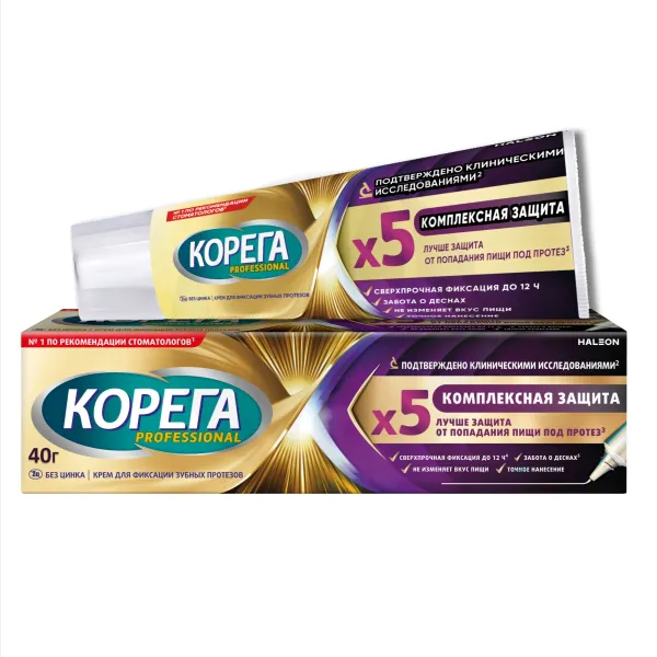 Изображение товара Крем для фиксации зубных протезов Корега Комплексная защита Изображение товара Крем для фиксации зубных протезов Корега Комплексная защита