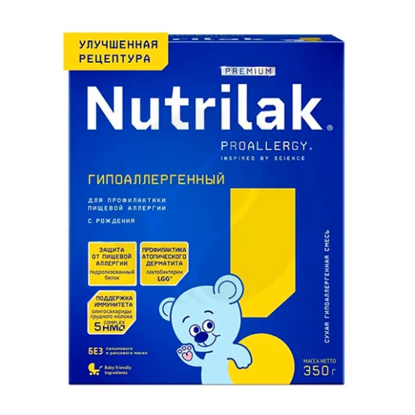 Изображение товара Nutrilak Premium гипоаллергенная молочная смесь для детей 0+, 350г Изображение товара Nutrilak Premium гипоаллергенная молочная смесь для детей 0+, 350г