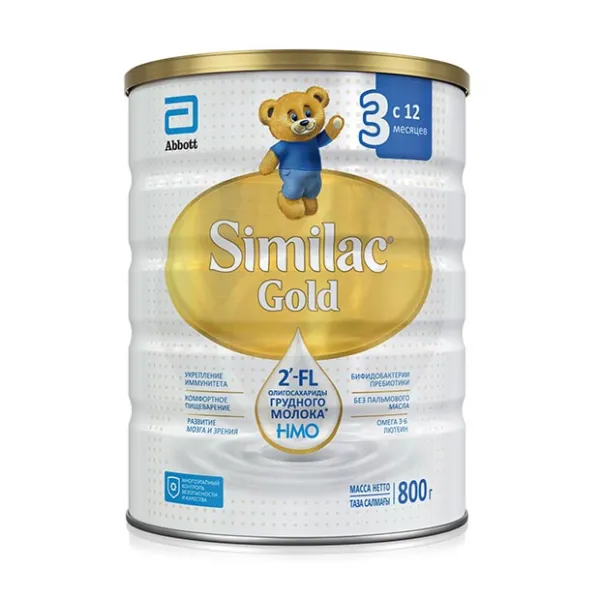 Изображение товара Similac Gold 3 сухая молочная смесь (12+мес), 800г Изображение товара Similac Gold 3 сухая молочная смесь (12+мес), 800г