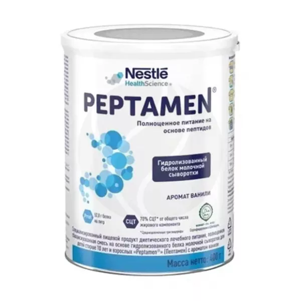 Изображение товара Nestle Peptamen сухая смесь с ванильным вкусом 400 г для взрослых и детей с нарушением усвоения пит