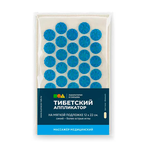 Изображение товара Массажер Тибетский аппликатор на мягкой подложке (12х22 см), синий (более острые иглы) Изображение товара Массажер Тибетский аппликатор на мягкой подложке (12х22 см), синий (более острые иглы)