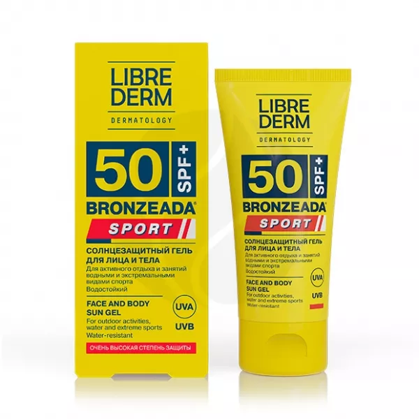 Librederm Bronzeada Sport солнцезащитный гель для лица и тела SPF50, 50мл