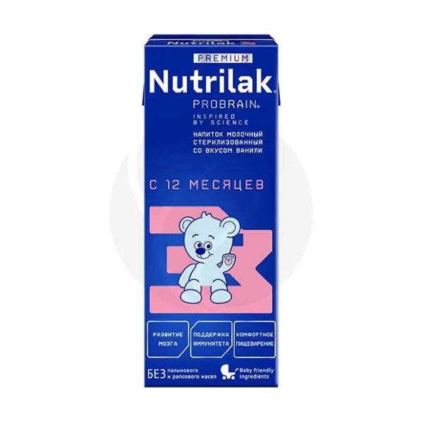 Изображение товара Nutrilak Premium 3 детский молочный напиток ваниль 200мл, для детей 1+ Изображение товара Nutrilak Premium 3 детский молочный напиток ваниль 200мл, для детей 1+