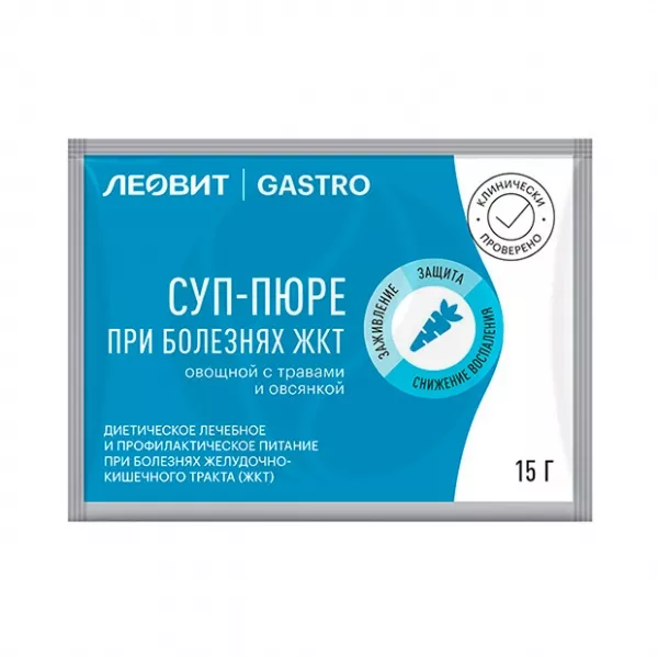 Изображение товара Леовит Gastro Суп-пюре овощной с травами и овсянкой, 15г