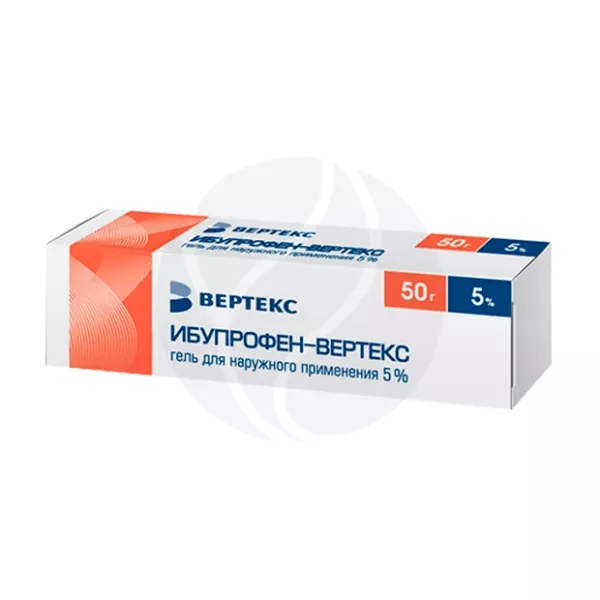 Изображение товара Ибупрофен-Вертекс гель 5% 50г для наружного применения
