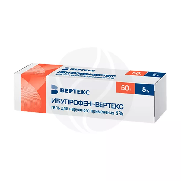 Изображение товара Гель Ибупрофен-Вертекс 5% 50 г Изображение товара Гель Ибупрофен-Вертекс 5% 50 г