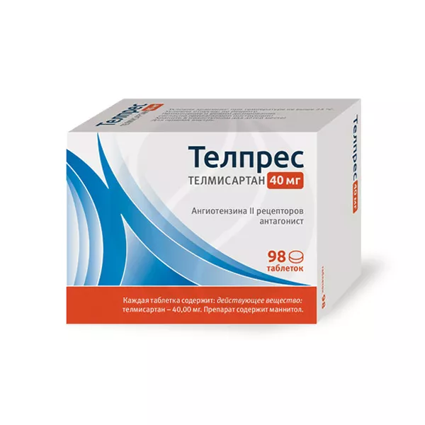 Изображение товара Телпрес таблетки 40мг, №98 Изображение товара Телпрес таблетки 40мг, №98