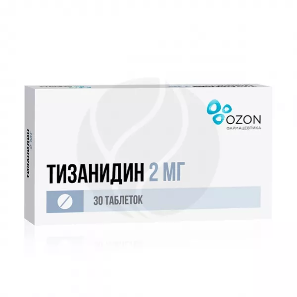 Изображение товара Тизанидин таблетки 2мг 30 шт. Озон - препарат для снятия мышечных спазмов