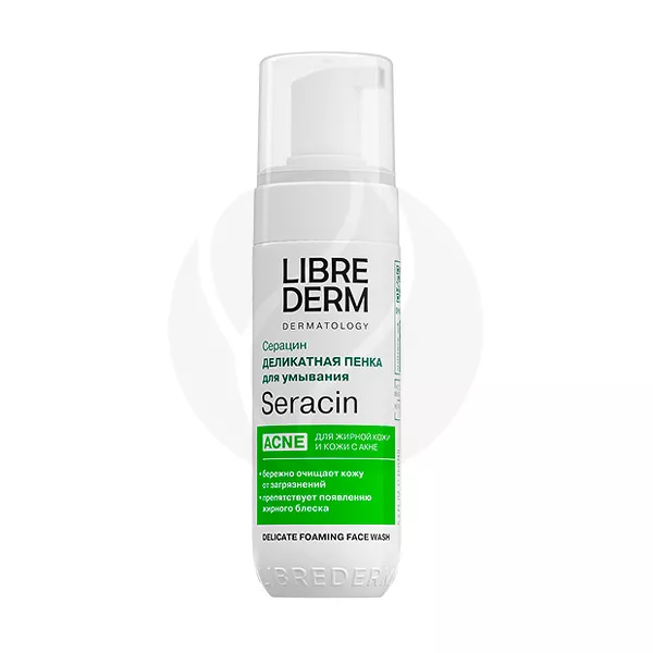 Изображение товара Очищающая пенка для лица Librederm Seracin против акне и воспалений Изображение товара Очищающая пенка для лица Librederm Seracin против акне и воспалений