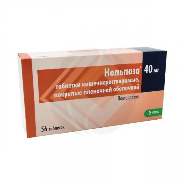 Изображение товара Нольпаза КРКА таблетки 40мг, 56 штук в упаковке Изображение товара Нольпаза КРКА таблетки 40мг, 56 штук в упаковке