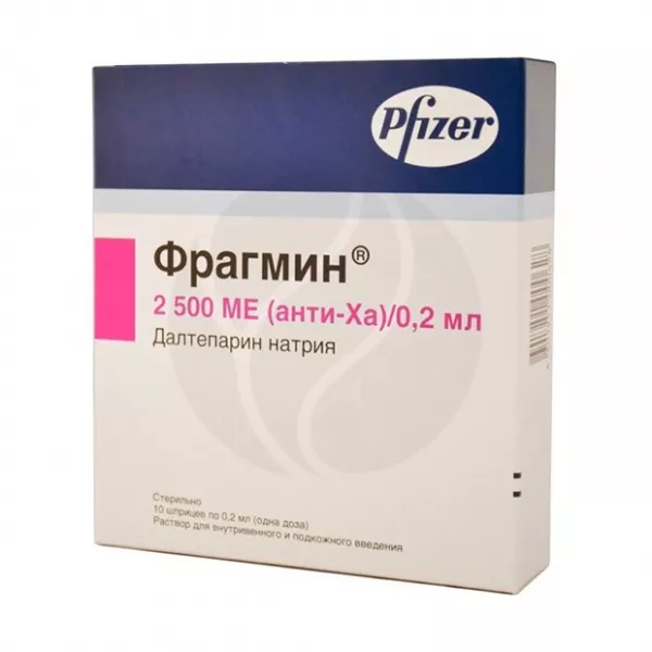 Фрагмин раствор д/инъекций 2500анти-Ха МЕ/0,2мл, №10