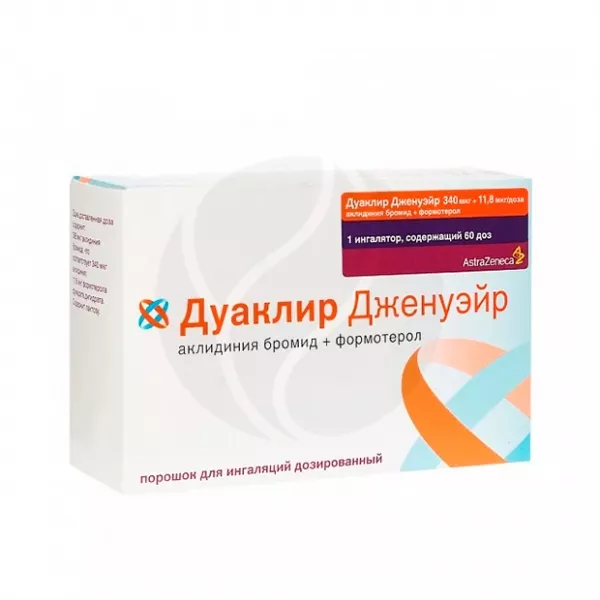 Дуаклир дженуэйр порошок д/ингал. 340мкг+11.8мкг/доза, 60доз
