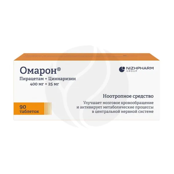 Изображение товара Омарон таблетки 400мг+25мг, №90