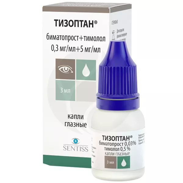 Изображение товара Тизоптан капли глазные 0,3мг/мл+5мг/мл, 3мл Изображение товара Тизоптан капли глазные 0,3мг/мл+5мг/мл, 3мл