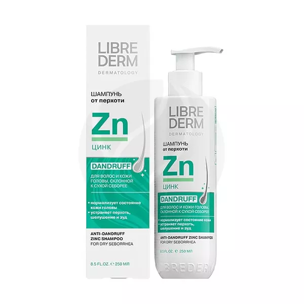 Изображение товара Librederm Hair Care шампунь с цинком 250 мл против перхоти для сухой кожи Изображение товара Librederm Hair Care шампунь с цинком 250 мл против перхоти для сухой кожи