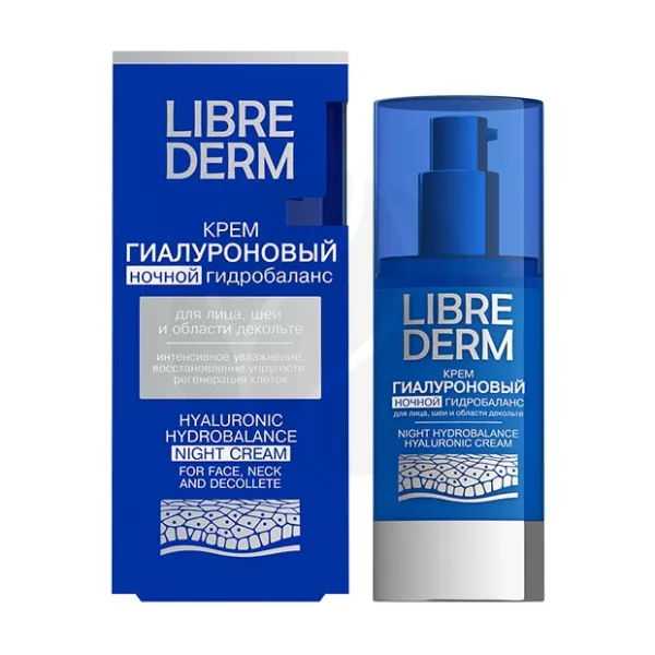 Изображение товара Ночной Гиалуроновый крем для лица Librederm Hyaluronic гидробаланс 50 мл