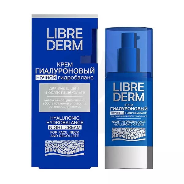 Изображение товара Ночной Гиалуроновый крем для лица Librederm Hyaluronic гидробаланс 50 мл