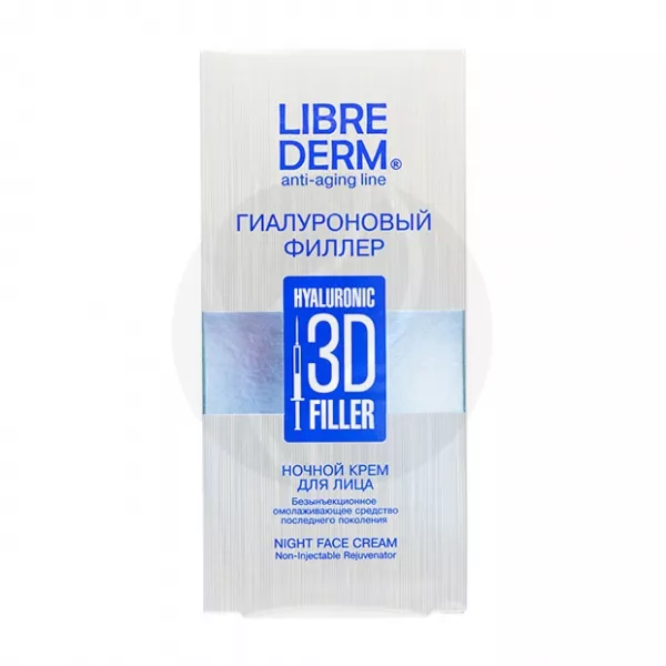 Изображение товара Ночной крем с гиалуроновой кислотой Librederm Hyaluronic 3D 30мл для увлажнения и борьбы с морщинам