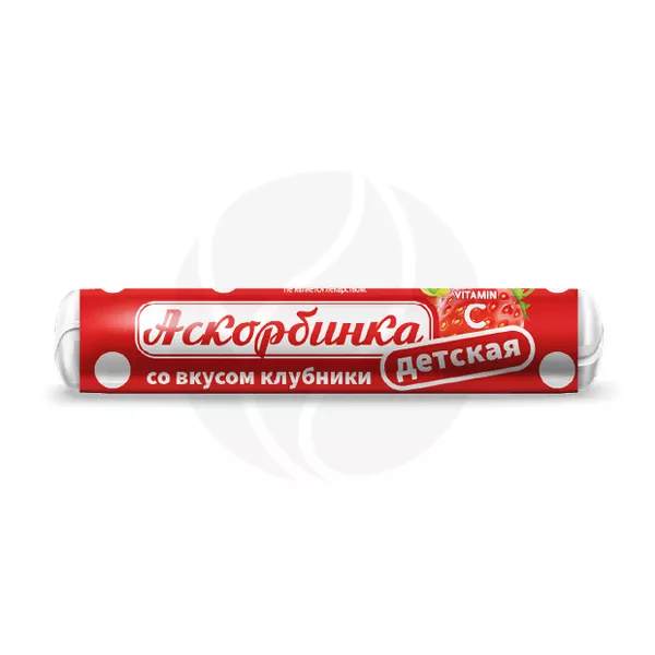 Изображение товара Аскорбинка детская Клубника таблетки 25мг, №10 Изображение товара Аскорбинка детская Клубника таблетки 25мг, №10