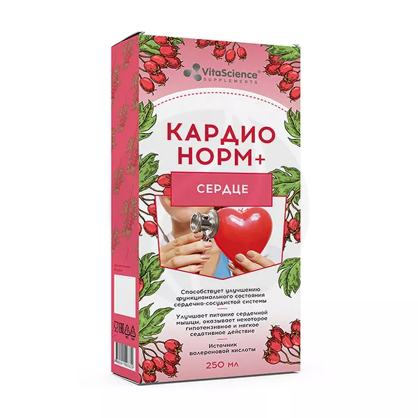 Изображение товара Vitascience Бальзам Кардионорм+ 250 мл для сердца и сосудов Изображение товара Vitascience Бальзам Кардионорм+ 250 мл для сердца и сосудов
