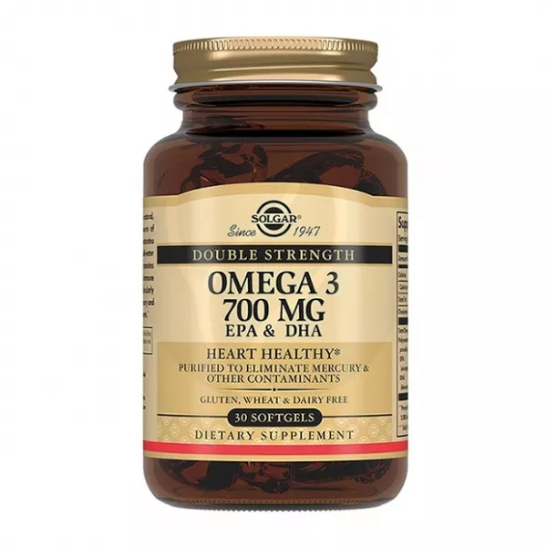 Изображение товара Solgar Двойная Омега-3 ЭПК и ДГК капсулы 700 мг+4,8 мг, 30 шт, США
