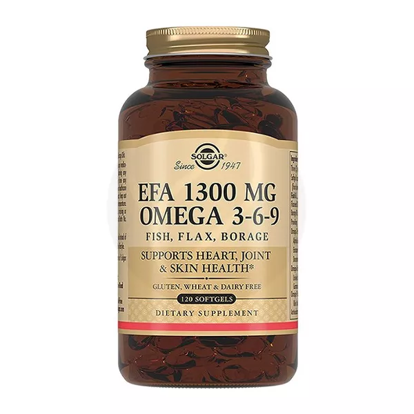 Изображение товара Solgar Комплекс жирных кислот Омега 3-6-9 120 капсул для здоровья кожи и волос