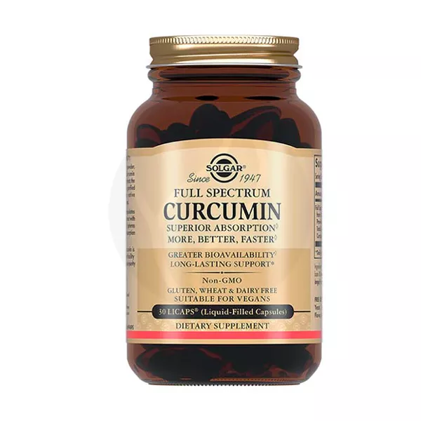 Изображение товара Solgar Куркумин капсулы 40мг 30 шт - натуральная добавка для здоровья и иммунитета