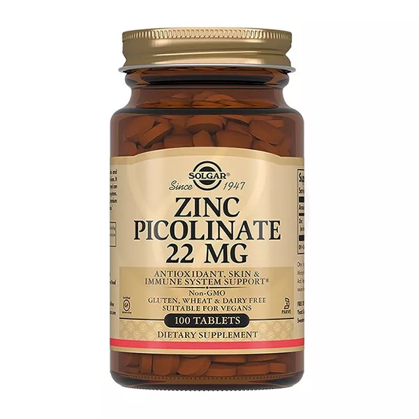 Изображение товара Solgar Пиколинат цинк таблетки 22мг, №100 Изображение товара Solgar Пиколинат цинк таблетки 22мг, №100