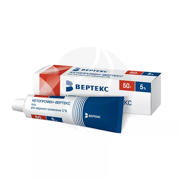 Изображение товара Кетопрофен-Вертекс гель д/наружн. прим. 5%, 50г Изображение товара Кетопрофен-Вертекс гель д/наружн. прим. 5%, 50г