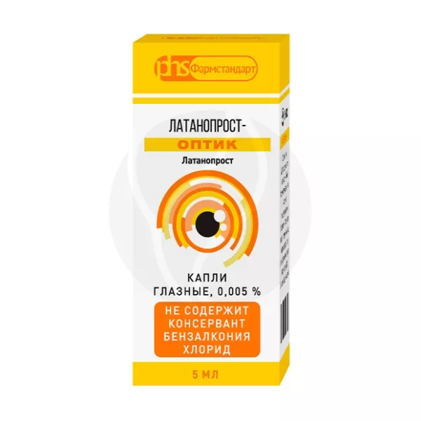 Изображение товара Латанопрост-Оптик капли глазные 0,005% 5мл для снижения внутриглазного давления