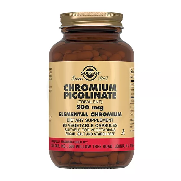 Изображение товара Капсулы Solgar Пиколинат хрома 200 мкг 90 шт - для метаболизма и снижения тяги к сладкому