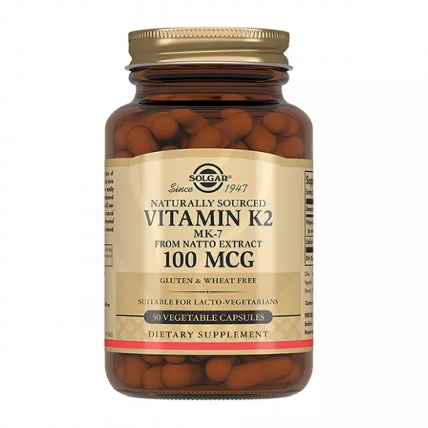 Solgar Витамин К2 капсулы 100мкг+115мг, №50