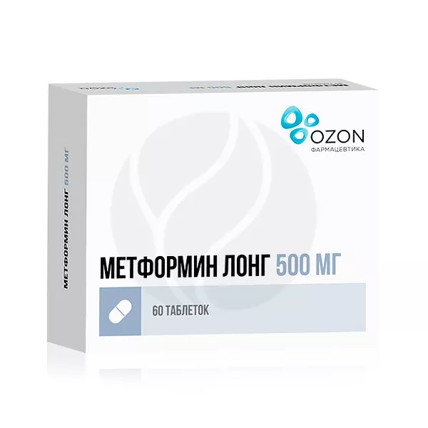 Изображение товара Метформин Лонг таблетки с пролонгированным высвобождением 500мг, 60 шт Изображение товара Метформин Лонг таблетки с пролонгированным высвобождением 500мг, 60 шт