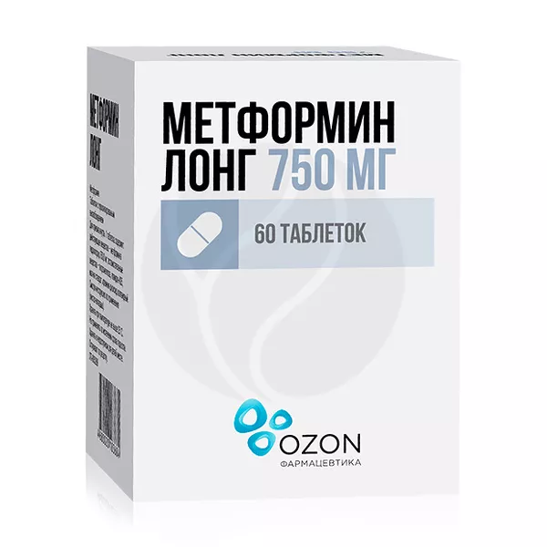 Изображение товара Метформин Лонг таблетки с пролонг. высвоб. 750мг, №60 Озон Изображение товара Метформин Лонг таблетки с пролонг. высвоб. 750мг, №60 Озон