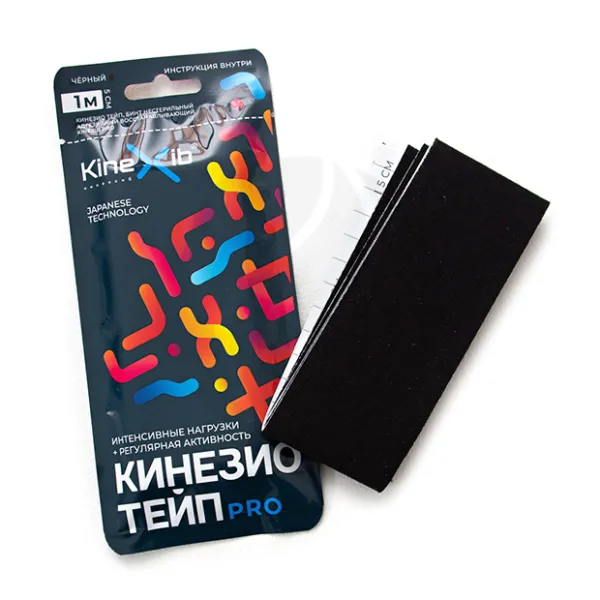 Kinexib Pro бинт нестерильный адгезивный восстанавливающий черный (1м*5см)