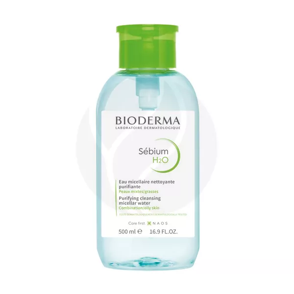 Изображение товара Bioderma Sebium H2O мицеллярная вода с помпой, 500мл Изображение товара Bioderma Sebium H2O мицеллярная вода с помпой, 500мл